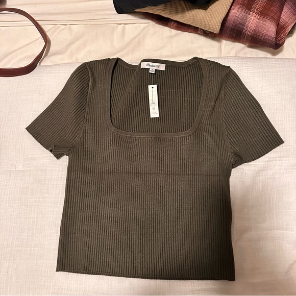 NWT Madewell Square neck sweater crop tee - Picture 8 of 9